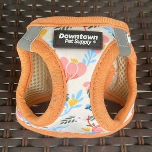 XSS peach floral dog harness